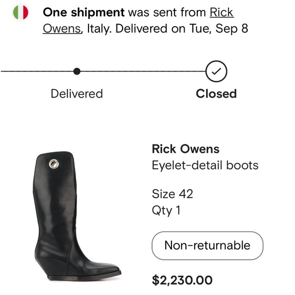 RICK OWENS Eyelet-Detail Men’s Boots size 42 - Picture 8 of 8